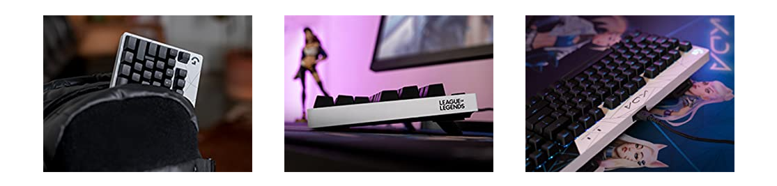 Bàn phím Logitech Pro KDA (USB/RGB/Đen trắng/GX Brown sw) có thiết kế tiện lợi